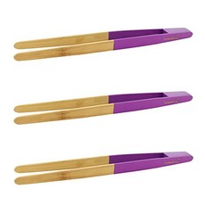 10 Reusable BambooA Toast Tongs - Purple - 30 Pieces (30 10" Inches - Purple), 30, 10" Inches - Purple, 30, 10" Inches - Purple