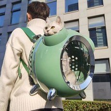 Starwayer 고양이이동장백팩 우주선 캡슐, 녹색