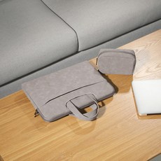 노트북 파우치 BUBM 가방 남성 15.6 인치 화웨이 matebookair 13.3 델 아수스 Xiaomi HP 에이서 디지털 저장 레노버 구조자 소매 라이너 여성에 적합, 선택 = 15.6 인치 섬세한 마이크로 벨벳 스티치 패션 신사 그레이 (타이로드 스트랩 포함) 파워 팩