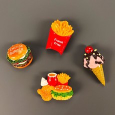 냉장고자석 마그네틱자석 냉장고자석세트 마그네틱 여행기념품 여행마그넷 귀여운자석, 가운데, 맥도날드 세트 메뉴