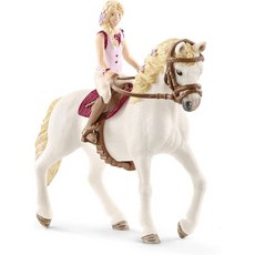 슐라이히 말 클럽 4피스 플레이세트 5 12세 소녀와 소년을 위한 장난감 소피아와 블라썸, Sofia figurine, 1개