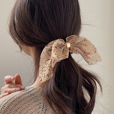 안나 쉬폰 메탈 리본 헤어슈슈 스크런치 곱창 머리끈 4color