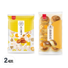 삼립 간식 미니꿀약과 참참만쥬, 2세트, 460g