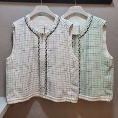 [레니본팩토리] *레니본* 여름 트위드 숏 베스트 [이랜드울산성남점]