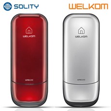 웰콤 WRB100 번호키전용[전자키 ] 내/외부강제잠금기능 관리자번호기능 현관문 디지털도어락, 레드, 방문설치