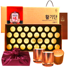정관장 6년근 홍삼 황진 활기단 60환 +쇼핑백 여행 골프 가정의달 추석 설 명절 선물세트(보자기포함), 1개