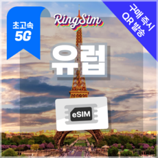 링심 유럽5G 이심 데이터무제한 eSIM 영국 프랑스 이탈리아 스페인 e심 유심, 1개, 매일2GB, 10일