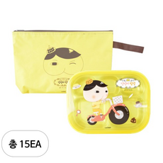 릴팡 엉덩이탐정 락스텐 가방 식판 도시락, 혼합색상, 도시락 + 가방, 15세트