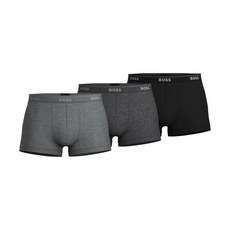 Hugo Boss 남성용 면 트렁크 팬티 3개 팩 뉴그레이/차콜/블랙 L