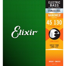 Elixir Bass Stainless Steel NANOWEB Light 5현 (45-130) 엘릭서 스테인리스 나노웹 베이스기타줄 14777