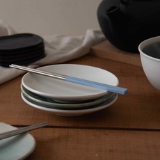 스텐304 스테인리스 젓가락 짧은젓가락 (Short 20.5cm) 집들이선물 부부수저, 1개, Grey Blue