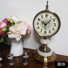 그레이스 스탠드 테이블시계 화이트 알람 탁상 선물 인테리어소품 무소음 ksub, 상세페이지참조()