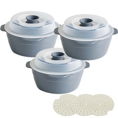 이지앤프리 스팀쿡 찜기 전자레인지용기 650ml 소, 그레이, 3개 3개, 그레이