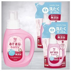 일본 아라우 베이비 세탁비누 본체800ml 리필720ml 2팩세트 무첨가 천연성분, 본체800ml 1통 + 리필720ml 2팩, 본체 + 리필