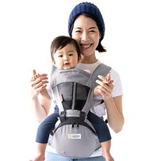 케라타 3방향 베이비캐리어 함께 탈부착 가능 허리 캐리어 아기띠, 회색