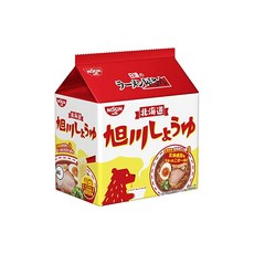 닛신식품 라면가게 아사히카와 간장 5끼 팩 445g×6팩