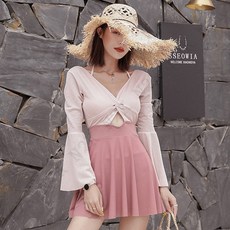 L.HOUSESTORE봄여름 수영복 세트 관능 원피스 스타일의 자외선 차단