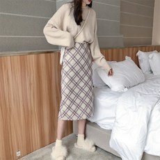 여성 셀럽 스윗 눈길을 끄는 작은 키거보이는 스커트