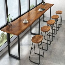 다찌 테이블 업소용 슬림 창가 홈바 테이블 카페 식탁, 200x40x105, 4.5, 조립, 1개