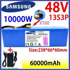 전기자전거 배터리 새로운 48v 100000mah 1000w 13s3p xt60 48v