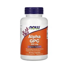 나우푸드 알파 GPC 300mg 60캡슐 콜린알포세레이트, 1개, 60정
