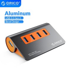 ORICO-USB 3.1 10Gbps 허브 알루미늄 PD60W 충전 유형 C OTG 분배기 맥북 컴퓨터 액세서리 용 12V 어댑터, 1개