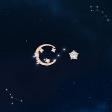 로이드 달 별자리 탄생석 귀걸이 10K 골드귀걸이