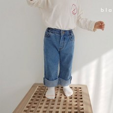 블랙빈 176번청바지 아동 주니어 봄 롤업 데님 바지