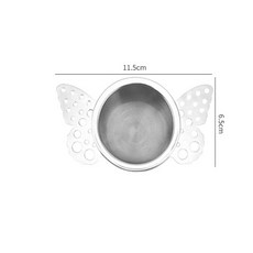 나비 레이스 이중층 미세 메쉬 차 여과기 스테인리스 스틸 필터 체 유용한 주입기 액세서리, Butterfly B Silver, 1개