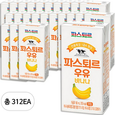 파스퇴르 전용목장 1급A 원유 바나나우유, 190ml, 312개, 312개