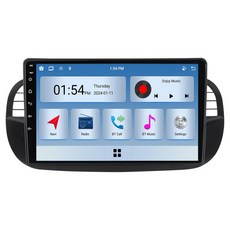 RoverOne 카플레이 안드로이드오토 라디오 적합하다 Fiat 500 2007 - 2014 라디오 내비게이션 6GRAM 128GROM, 6GB, 500 Black