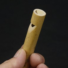 대나무 휘파람 천연 수제 대나무로 만든 장난감 감압악기 폐 훈련 대나무 마디 배움새 신호, 대나무 호각 중간, 1개