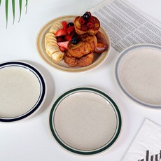 카네수즈 빈티지 노블 플레이트 접시 그릇 (2size/4color), 그린, 1개