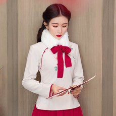 치파오 상의 민국풍 소녀 중국식 차이나 공연복 다예복