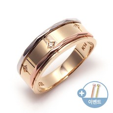 [비앤비골드]14K18K 반지 심플 다이아스톤 볼륨콤비 큐빅 반지 RCM12173