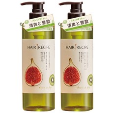 HAIR RECIPE 髮的食譜 清爽豐盈洗髮露 奇異果無花果, 530ml, 2瓶