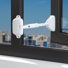 여닫이 창문 스토퍼 고정 이중잠금장치 미닫이 샷시 프로젝트창, 샷시 안전장치(화이트), 1개