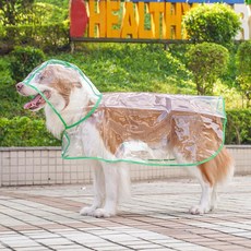 유행 애완 동물 강아지 비옷 투명 레인 웨어 컬러 엣지 스냅, 2.green, B.2XL for 5-7kg, 1개