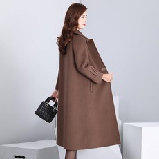 캐시미어오버코트 항저우 여성 무릎넘어 가볍게 사치한 스타일리쉬 고급 모직 엄마 양털 울 11 월14 발 다함, 1개, L115 -125 근