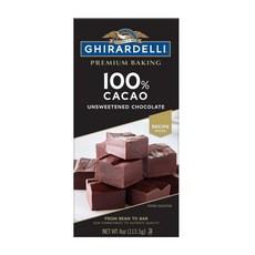 Ghirardelli 기라델리 1 카카오 언스위튼드 초콜릿 프리미엄 베이킹 바, 2개, 113.5g