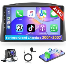 포도포 카플레이 안드로이드 오토 【 264G 지프 그랜드 체로키용 】 카 스테레오 200820139 블루투스GPS거울링크SWCWiFi 포함 터치스크린 라디오 수신기MICAHD, 1개