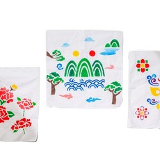 [오피스스쿨] 민화샵 KC인증 수건 꾸미기 (3중 택1) DIY 공판화기법 실버미술 민속만들기 스텐실, 민화_수건 꾸미기, 모란도
