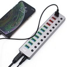 NEXI USB3.0 7포트+충전 4포트+PD 1포트 유전원허브 NX812
