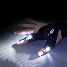 핑거리스 장갑 LED 손전등 낚시장갑 야간 라이트도구, 2-낚시장갑-오른손