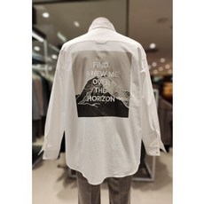 [AK PLAZA] [킨록]오버핏 백프린트 화이트 셔츠 AKL IGD01