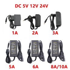 LED 스트립 조명 CCTV 램프용 충전기 컨버터 어댑터 전원 공급 장치 DC 5V 12V 24V AC 100V-240V 1A 2A 3A 5A 6A 8A 10A, [02] 12V, [07] 10A, [01] EU Plug, 1개