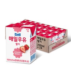 매일우유 멸균 딸기우유 200ml x 72팩, 72개