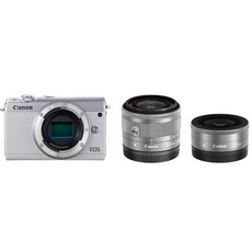 Canon 미러리스 렌즈 교환식 카메라 EOS M100 더블 렌즈 키트 화이트 EOSM100WH-WLK