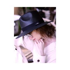 [슬리피슬립] [Unisex]Sleeping Black Panama Hat - 슬리피슬립