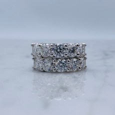 오비쥬 모이사나이트 5부 쌍지(14k 18k) 가드링 예식 반지 예물 쌍반지